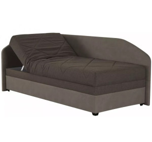 Blanar TURI 1 hnedá ľavá, jednolôžková rohová posteľ s roštom a matracom 90x200 cm