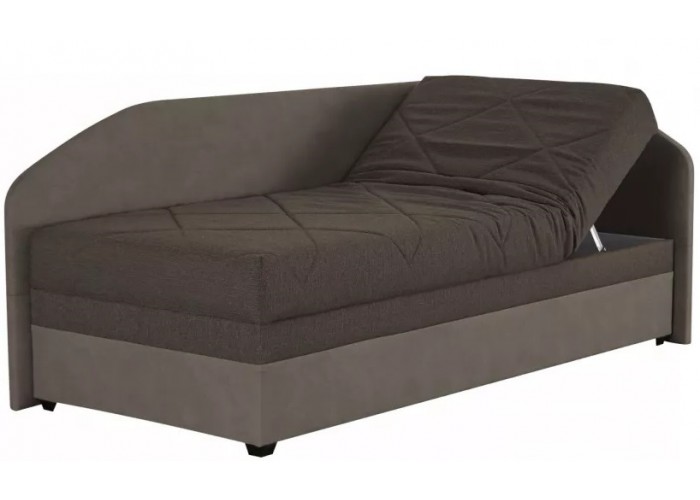 OSLO 3 hnedá, pravá, jednolôžková posteľ s roštom a matracom 90x200 cm