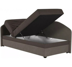 Blanar TURI 1 hnedá ľavá, jednolôžková rohová posteľ s roštom a matracom 90x200 cm