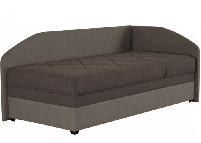 OSLO 3 hnedá, pravá, jednolôžková posteľ s roštom a matracom 90x200 cm