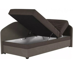 Blanar TURI 1 hnedá pravá, jednolôžková rohová posteľ s roštom a matracom 90x200 cm