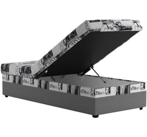 Blanar EVELINA city, sivá polohovacia váľanda s úložným priestorom 90x200 cm