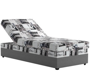 Blanar EVELINA city, sivá polohovacia váľanda s úložným priestorom 90x200 cm