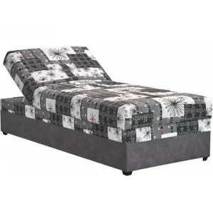 Blanar EVELINA sivá váľanda 90x200 cm s úložným priestorom a polohovaním