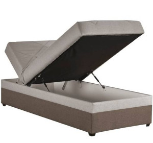 Blanar EVELINA hnedá, posteľ s matracom a roštom 90x200 cm a úložným priestorom