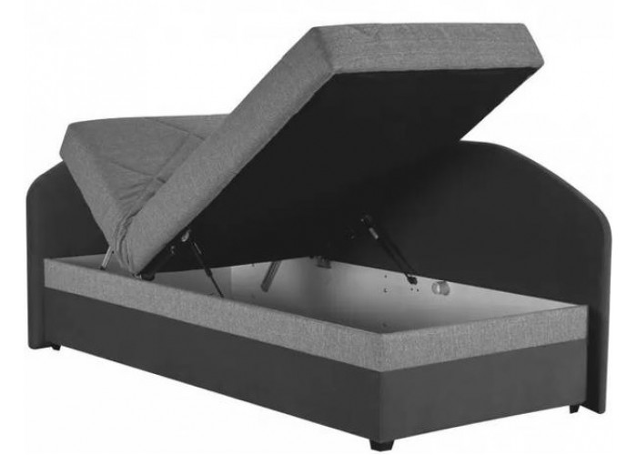 OSLO 4 sivá, ľavá, jednolôžková posteľ s roštom a matracom 90x200 cm