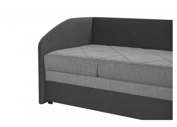 Blanar TURI 3 sivá ľavá jednolôžková rohová posteľ s roštom a matracom 90x200 cm