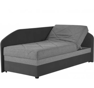 Blanar TURI 3 sivá pravá jednolôžková rohová posteľ s roštom a matracom 90x200 cm