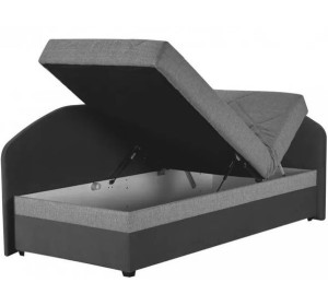 Blanar TURI 3 sivá pravá jednolôžková rohová posteľ s roštom a matracom 90x200 cm