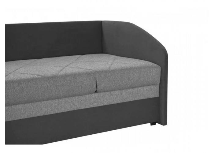 OSLO 4 sivá, pravá, jednolôžková posteľ s roštom a matracom 90x200 cm