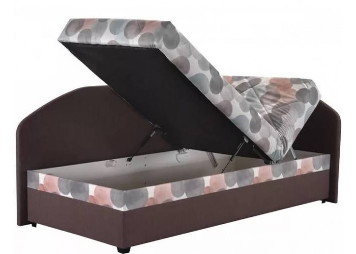 OSLO 1 hnedá - pravá, polohovacia posteľ 90x200 cm s úložným priestorom