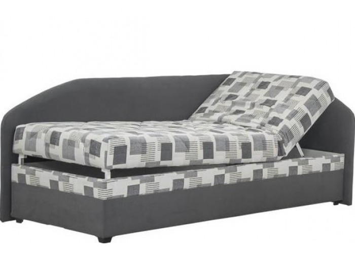 OSLO 2 sivo-hnedá, pravá, posteľ s matracom a roštom 90x200 cm