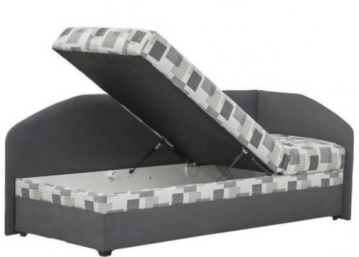 OSLO 2 sivo-hnedá, pravá, posteľ s matracom a roštom 90x200 cm