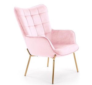 CASTEL 2 svetloružové, relaxačné kreslo