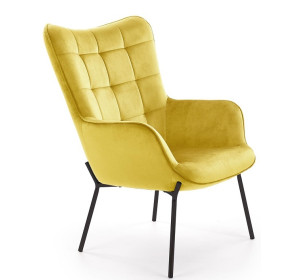 CASTEL horčicové, relaxačné kreslo