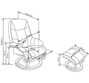 MATADOR béžové polohovacie masážne, relaxačné kreslo s podnožkou