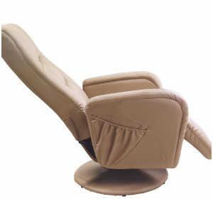 PULSAR béžové, masážne polohovacie kreslo