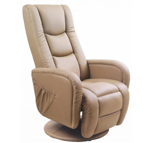 PULSAR béžové, masážne polohovacie kreslo
