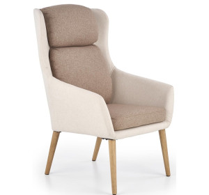 PURIO béžovo-hnedé, relaxačné kreslo