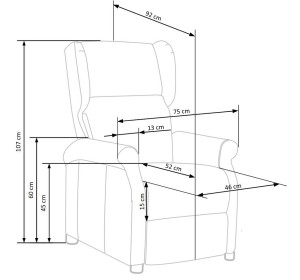 AGUSTIN 2 granátové, polohovacie kreslo