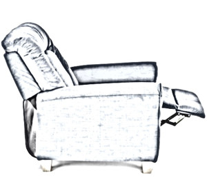 BARD sivé, polohovacie kreslo