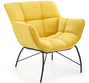 BELTON žlté, relaxačné kreslo