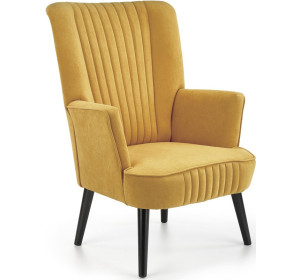 DELGADO horčicové, relaxačné kreslo