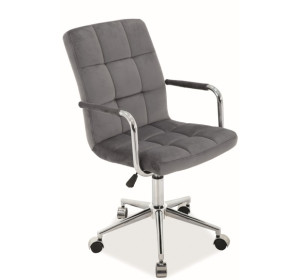 S-022 sivá zamatová látka, kancelárske kreslo