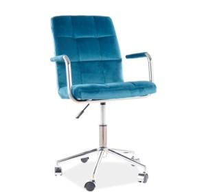 S-022 tyrkysová zamatová látka, kancelárske kreslo