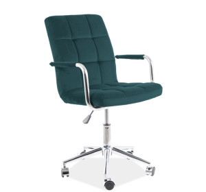 S-022 zelená zamatová látka, kancelárske kreslo
