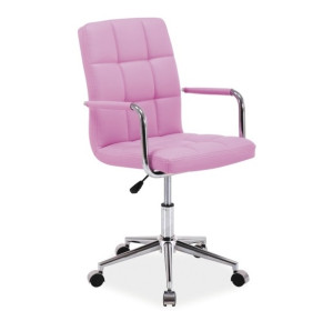 S-022 ružová ekokoža, kancelárske kreslo