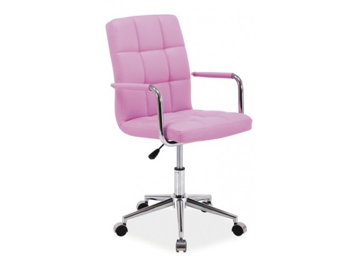 S-022 ružová ekokoža, kancelárske kreslo