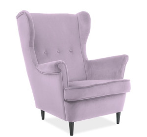 LADY zamatové ružové, relaxačné kreslo