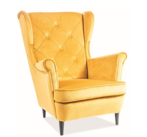 LADY zamatové kari žltá, relaxačné kreslo
