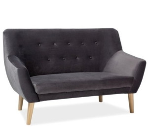 NORDIC 2 zamatové sivé, relaxačné dvojkreslo