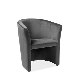 TM-1 zamatová sivá látka, relaxačné kreslo