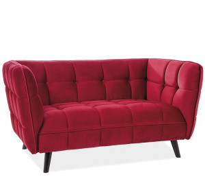 CASTELLO 2 zamatové bordové, relaxačné dvojkreslo