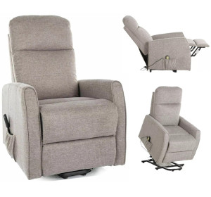 LETO BREGO béžové rozkladacie a polohovacie kreslo