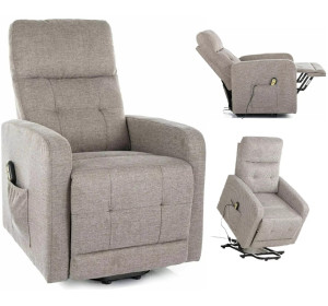 OTUS II BREGO béžové rozkladacie a polohovacie kreslo