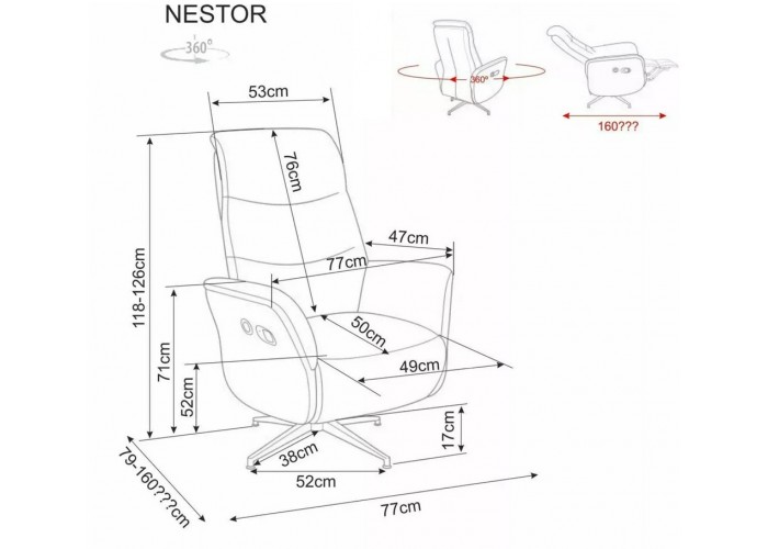NESTOR RAVEN béžové relaxačné polohovacie kreslo