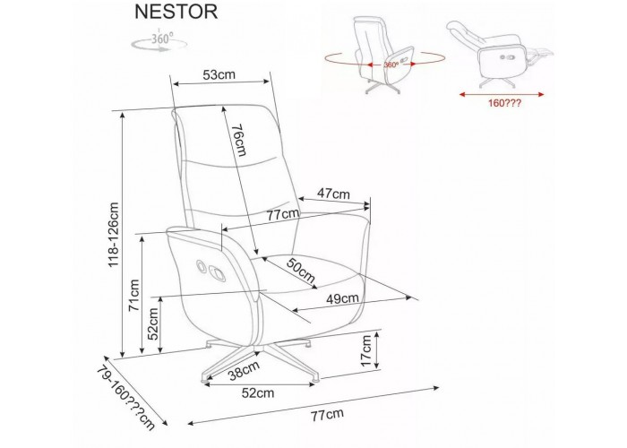 NESTOR RAVEN cappuccino relaxačné polohovacie kreslo
