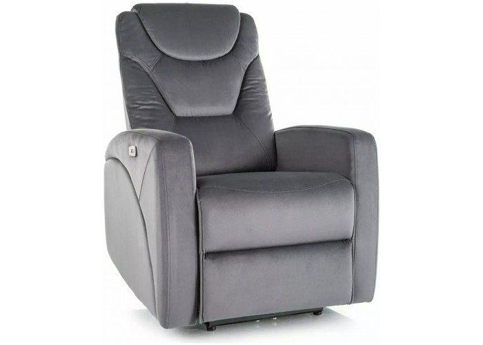 KRONOS VELVET sivé relaxačné polohovacie kreslo KRONOS VELVET sivé relaxačné polohovacie kreslo