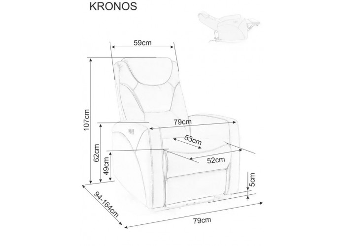 KRONOS VELVET sivé relaxačné polohovacie kreslo KRONOS VELVET sivé relaxačné polohovacie kreslo