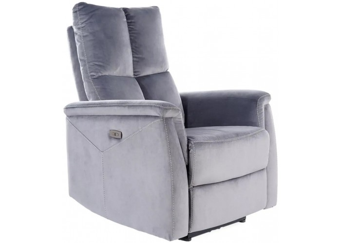 NEPTUN VELVET sivé relaxačné polohovacie kreslo NEPTUN VELVET sivé relaxačné polohovacie kreslo