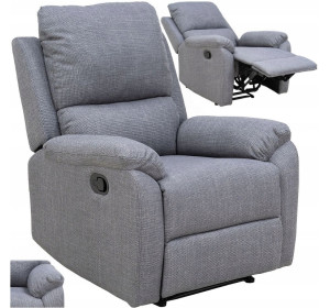 SPENCER sivé relaxačné polohovacie a rozkladacie kreslo 