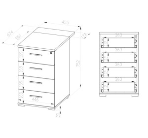 OPTIMAL 2201, kancelársky kontajner vo výške stola