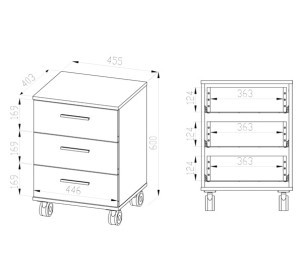 OPTIMAL 2401, kancelársky kontajner pod stôl