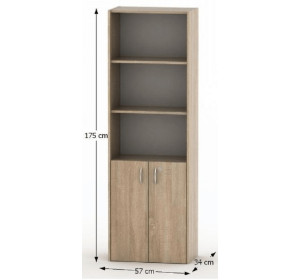 ASISTENT NEW dub sonoma AS 002, kancelársky regál