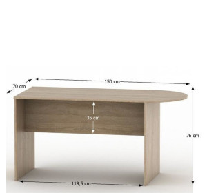 ASISTENT NEW dub sonoma AS 022-ZA, kancelársky zasadací stôl s oblúkom