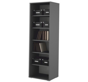 RIOMA NEW grafit/biela 01, kancelársky regál